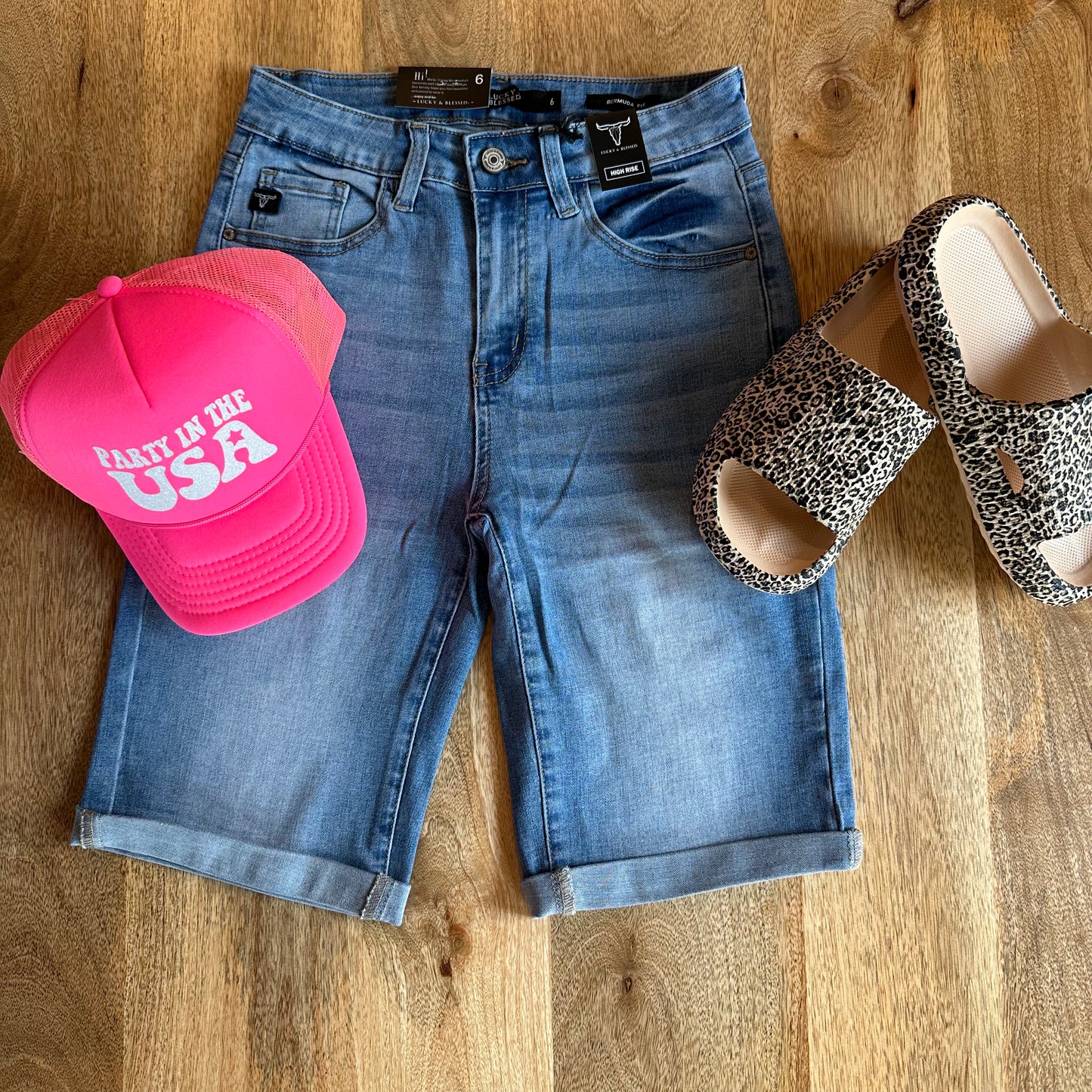 Medium Wash Bermuda Shorts