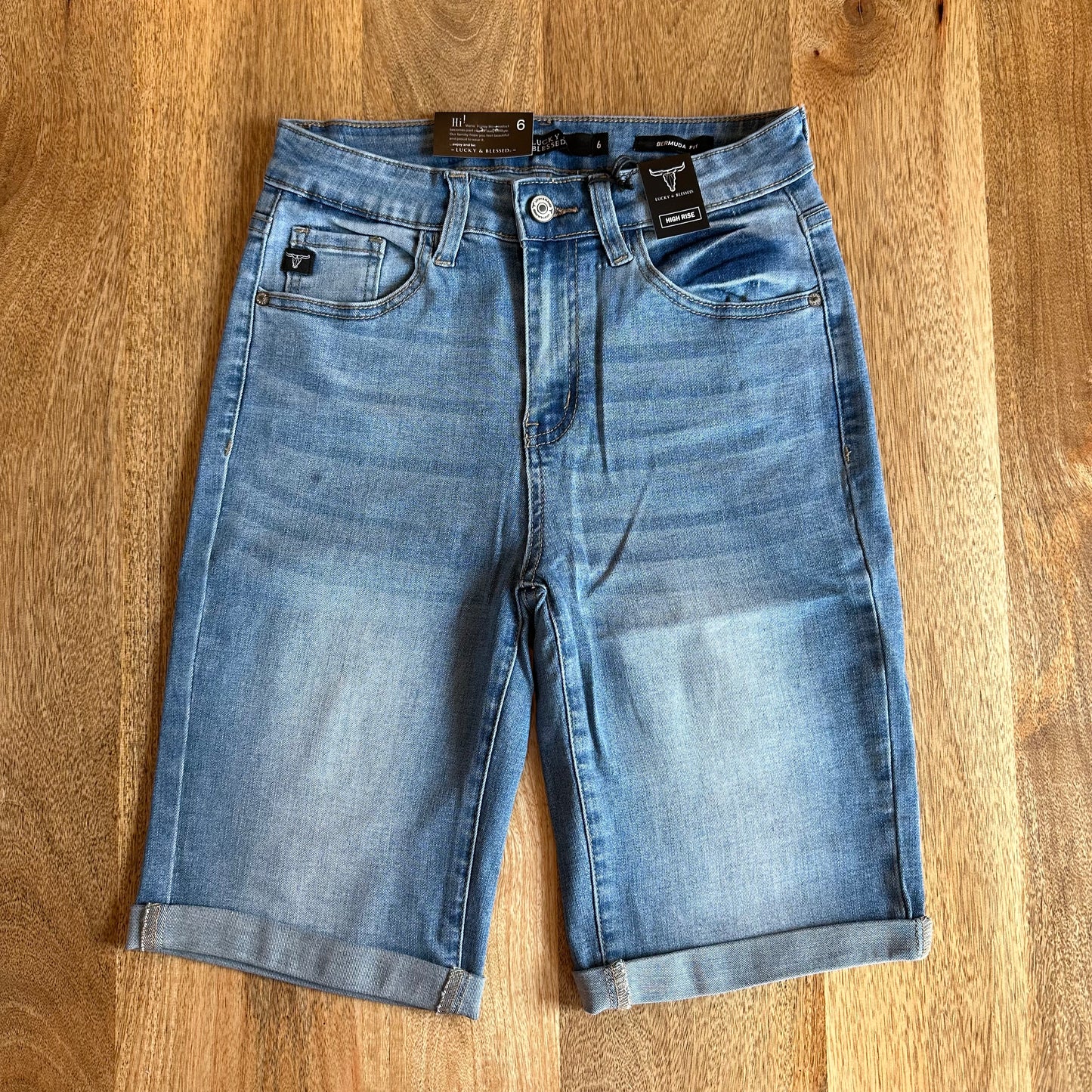 Medium Wash Bermuda Shorts