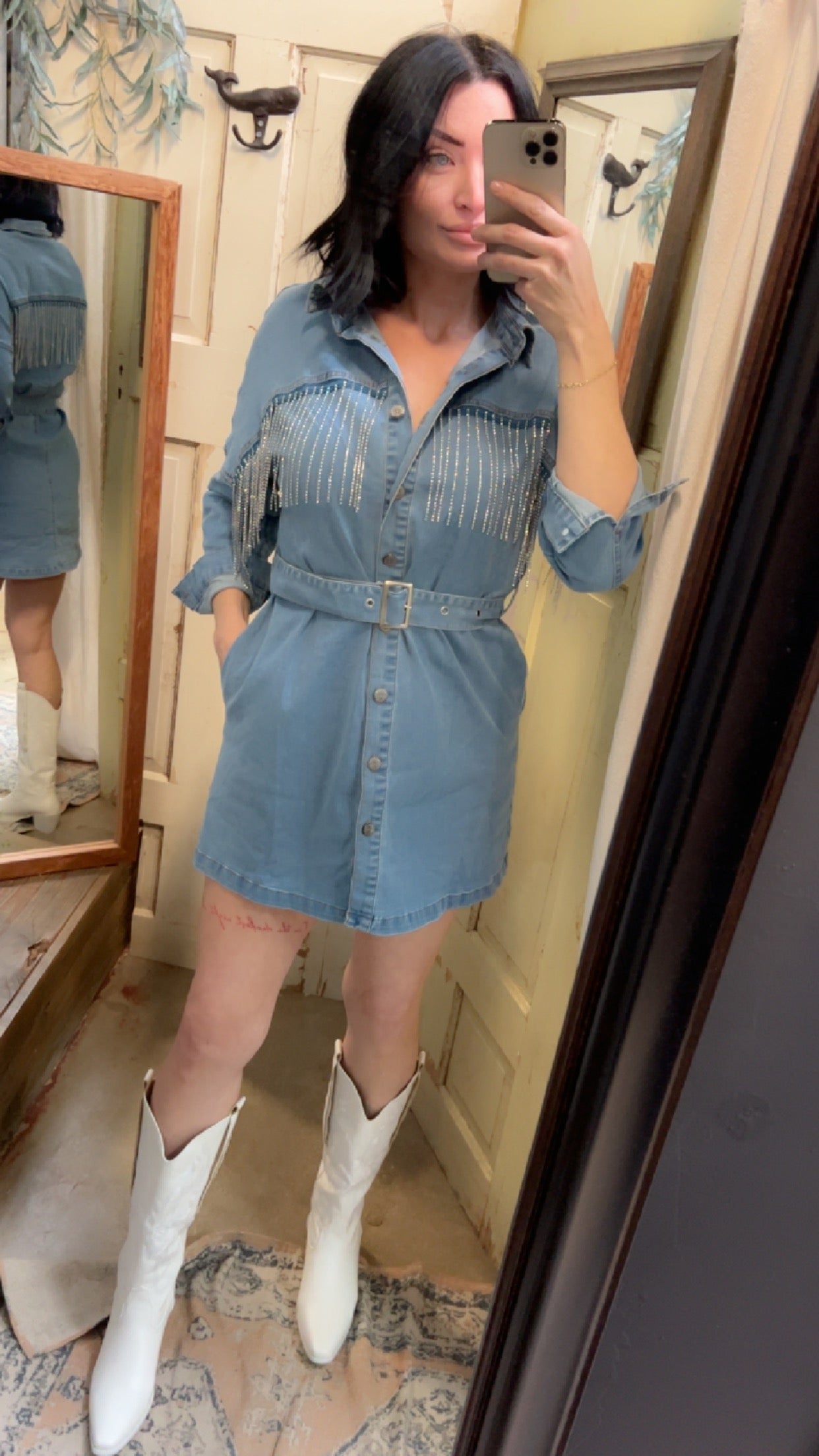 Denim Dolly Rhinestone Dress