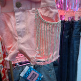 Pink Fringe Kids Shorts