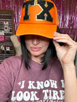 Neon Orange TX Trucker Hat