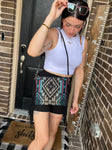 Black & Blue Aztec Fringe Multi Bag