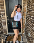 Black & Blue Aztec Fringe Multi Bag