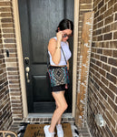 Black & Blue Aztec Fringe Multi Bag