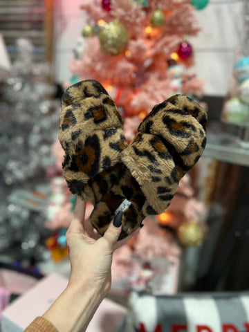 Leopard Fuzzy Slippers
