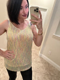 Gold Multi Sequin Tank