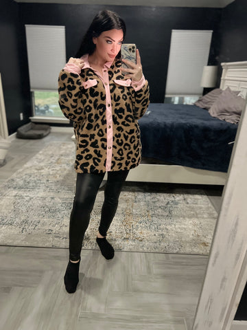 Leopard Sherpa Shacket