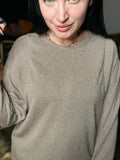 Taupe Shine On Sweater Dolman