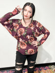 Burgundy Floral Dolman